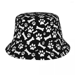 Berets Street Cute Dog Bucket Hats Teen Lightweight Outdoor Bones Pattern Fishing Cap Spring Picnic Headwear Panama Hat