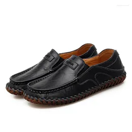 Casual Shoes Men's Cowhide Leather Hand Sewn Soft Soled Driving Loafer