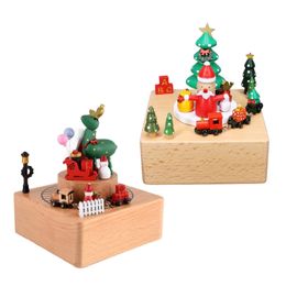 Wooden Music Box Clockwork Play Melody Ornament Wind up Musical Box for Collectible Birthday Gift Tabletop Decor Anniversary