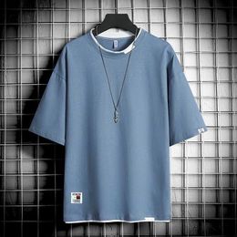 Men's Hoodies Sweatshirts Hip Hop Loose Mens Street T-shirt Casual Classic 2023 Summer Short sleeved Black and White T-shirt Plus Extra Large 4XL C24325