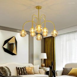 Chandeliers Nordic Modern Creative Glass Ball LED Chandelier Living Room Restaurant Bedroom Pandant Lamp Indoor Lighting Decor Light Fixture