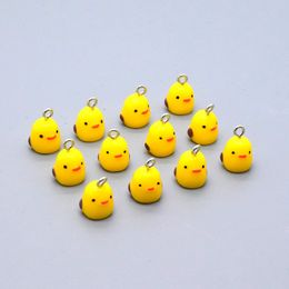 10pcs Super Mini Yellow Chicken Resin Charms Cute Chick Animal Pendant For Bracelet Earring DIY Jewelry Make