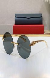 men sunglasses round leopard head new fashion famous fashionable Golden Silver Eyeglasses Classic retro luxury brand eyeglass fash2242927