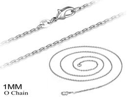 100 Pieces/ Lot Chain Necklace 925 Sterling Silver 1MM Width O Chain Link Chain Lobster Clasps 16 inch - 24 inch3781913
