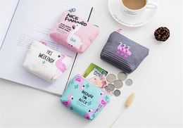 1Pcs Flamingo Canvas Fabric Mini Coin Purse Cartoon Coin Birthday Party Decorations Kids Happy Birthday Gifts Baby Shower Q8460794