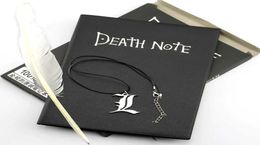 Notepads Anime Death Note Notebook Set Leather Journal And Necklace Feather Pen Animation Art Writing NotepadNotepads6995011