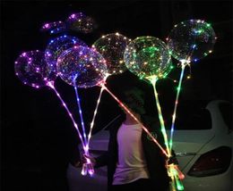 LED Luminous LED Bobo Balloon Flashing Light Up Transparent Balloons 3M String Lights Christmas Party Wedding Decorations 047763072