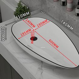 Nordic Bathroom Sink Ceramics Washbasin For Personality Minimalist Household Design Bathroom Fixture Hotel Countertop Sink