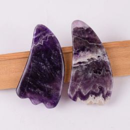 Amethyst Sawtooth Face Roller Natural Stone Crystal Massage Acupuncture Tool Health Beauty Neck Slimming Anti Wrinkle Cellulite