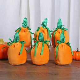 Gift Wrap 10Pcs/lot Halloween Candy Bag Velvet Bags Pumpkin Wedding Birthday Package 15x14cm