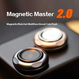 Decompression Toy Decompression Toy GAO Studio Magnetic Master 2.0 Antistress EDC Adult Fidget Toys Metal Spinner Ratchet Haptic Coin for Anxiety 240412