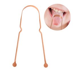 1Pc Simple Copper Tongue Scraper Cleaner Fresh Breath Dental Cleaning Health Oral Care Hygiene Tools
