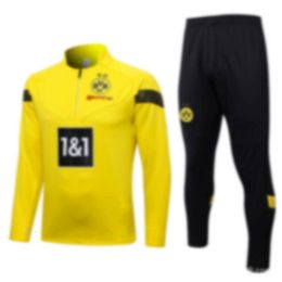 Autumn and Winter Dortmund Football Training Clothes Long Sleeved Printed Adult Jackets Pre Match Clothing Childrens Student Sportswear