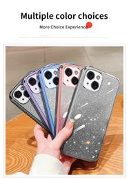 Luxury Glitter Phone Cases For Iphone 7 8 x xr 11 12 13 14 15 Plus Pro Max Fashion Designer Plating Women Soft TPU Sexy Girly Back Cover