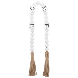 Garden Decorations Rope Bead Decoration Hanging Beads Adorn Beaded Garland With Tassel Wood Wooden Ornament Home