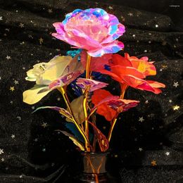 Decorative Flowers Colourful Artificial Glow In The Dark Simulation Rose For Wedding Party Valentine's Day Decoration Supplies Creative Gift