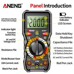 ANENG SZ301 Digital Multimeter AC/DC Votage Current Automatic Tester Electrical Resistance Ohm Ammeter Capacitance Metre