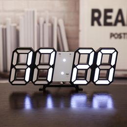 Wall Clock Watch Clock 3D Led Digital Modern Design Living Room Decor Table Alarm Nigh tlight Luminous Desktop Home