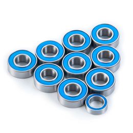 YEAHRUN 10PCS Rubber Sealed Bearing Set for Tamiya Grasshopper, Hornet, Midnight Pumpkin, Lunch Box, & Unimog 406 Wheelie Parts