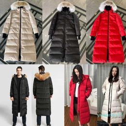 Parkas designer winter puffer jacket womens coat canadian mystique coyote fur winter thickened womens extra long hooded coat Long parka down Jacket waterproof