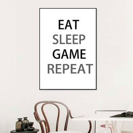 Funny Game Quote Poster Canvas Painting Gaming Zone Born To Game Wall Art Picture Kids Gamer Room Arcade Hall Playroom Decor