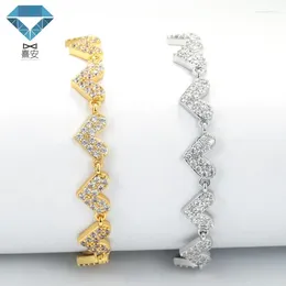 Link Bracelets Micropaved Heart-shaped Zircon Student Ie Jewelry Valentine's Day Gift For Men And Women XIAN Gems