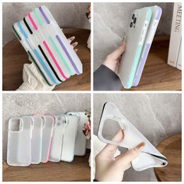 Frosted Matte Soft TPU Cases For Iphone 15 Pro Max 14 Plus 13 12 11 Iphone15 Dual Colour Hit Colour Phone Back Cover Skin