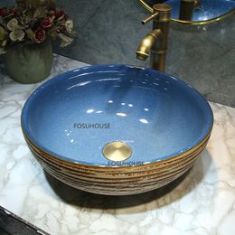 Vintage Ceramics Bathroom Sink Simple Bathroom Fixture Homestay Courtyard Basin Modern Household Design Bathroom Wash Basin