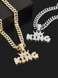 Pendant Necklaces Gorgeous Crown KING With A Stylish Cuban Chain - Make Statement!