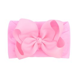 1Pcs Solid Large Baby Bows Cables Turban Headband for Kids Girls Handmade Newborn Toddle Headwear Hair Accessories Wholesale