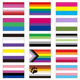 Stock Rainbow Flags 3x5 Feet Gay Flags 90x150cm Rainbow Things Pride Bisexual Lesbian Pansexual LGBT Banners Accessories CPA4205