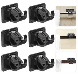 Shower Curtains 6 Pcs Hanging Rod Clip Curtain Holder Clamp Windows Pole Holders Fixing Bath Rack Hooks Accessory Round