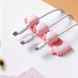 USB Cable Organizer Cable Clamp Wire Winder Headphone Earphone Holder Cord Silicone Clip Phone Line Desktop Management
