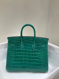 Designer purse luxury bag Brand handbag 25cm real Shinny crocodile skin fully handmade quality green blue Colour fast delivery wholesale price