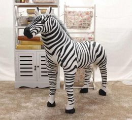 37cm 45cm 56cm Soft Stuffed Plush Animal Horse Pillow Realistic Zebra Toy Birthday Gift Sofa Cushion Adults Children Whole Q072948870
