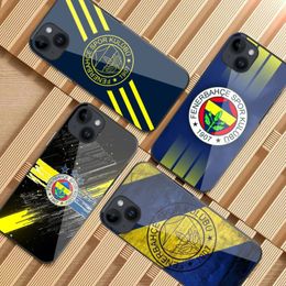 T-Turkey Fenerbahce-E Phone Case For iPhone 15 14 13 12 11 X XR XS XSMAX 8 7 Plus Mini Pro Max Black Glass Phone Cover