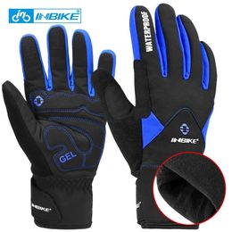 INBIKE Winter Sport Gloves Thermal Windproof Cycling MTB Bike Waterproof Men Women Teenagers Full Finger Fishing WF249 240402