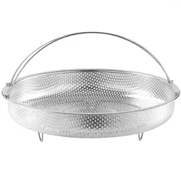 Double Boilers Stainless Steel Steamer Steaming Basket Metal Food Multi-function Vegetable Round Kitchen Accessory Insert For Pot Hair