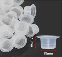 1000Pcs 15mm Large Size Clear White Tattoo Ink Cups For Permanent Makeup Caps Supply8269026