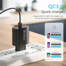 USB PD Charger 48W Type C Fast Charging Phone Power Adapter Quick Charge 3.0 For iPhone Xiaomi 13 14 Huawei Samsung Wall Charger