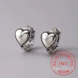 Hoop Earrings 925 Sterling Silver Heart Ring For Women Wedding Luxury Piercing Jewelry Friends Gift Things With