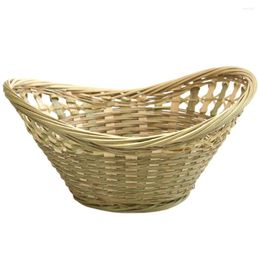 Dinnerware Sets Bamboo Storage Basket Pastoral Style Woven Fruits Serving Tray Handheld Egg Household Trays Decor