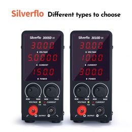 Silverflo Adjustable DC Power Supply 30V 10A Lab Power Supply 30V 5A Voltage Regulated Stabiliser School Power Source