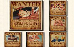 515x36cm Home Decor Wall Stickers Vintage Paper One Piece Wanted posters Anime posters Luffy Chopper Wanted4668834