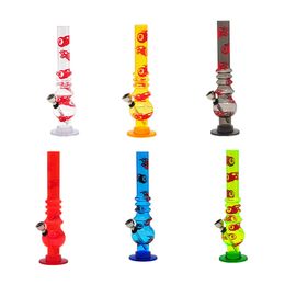 Smoking Accessory 8.27 Inch Smoking Acrylic Round Base Glass Bong With Metal Bowl Smoking Water Pipes Popular Acrylic Tobacco Racks Glass Hookah Bong