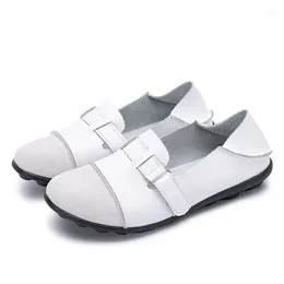 Casual Shoes Spring And Summer Flat Women Large Size Slip On For Buckle Stitching