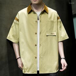 Men's Casual Shirts 2024 Summer Cityboy For Men Japanese Korean Fashion Short Sleeve Shirt Male Hip Hop Harajuku Blouse Clothing