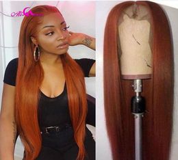 Transparent 28 30 Inch Brazilian Straight Human Hair Wig Orange Ginger Topline Lace Part Wigs Remy Human Hair Wigs Pre Plucked8910016