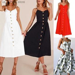 Basic Casual Dresses 2024 New Women Print Floral Stripe Long dress Sexy V-Neck Slvele Button Beach Casual Boho Midi Dress Plus Size 3XL vestidos T240412