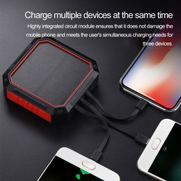 10000mAh Solar Power Bank Compatibility for Android Micro, iPhone, Type-C USB Portable Emergency Mobile Charger High Capacity